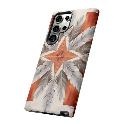 Silver Feather Compass - Impact Resistant Phone Case